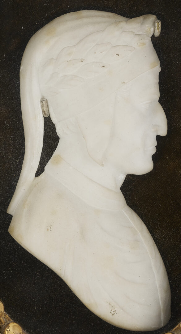 Lot 1119: Pr.  European Tour Alabaster Profile Carvings & William Pitt Medallion
