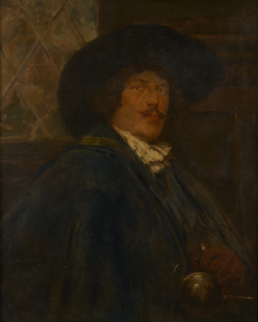 Lot 1120: Carlo Kappo O/C Painting of a Cavalier