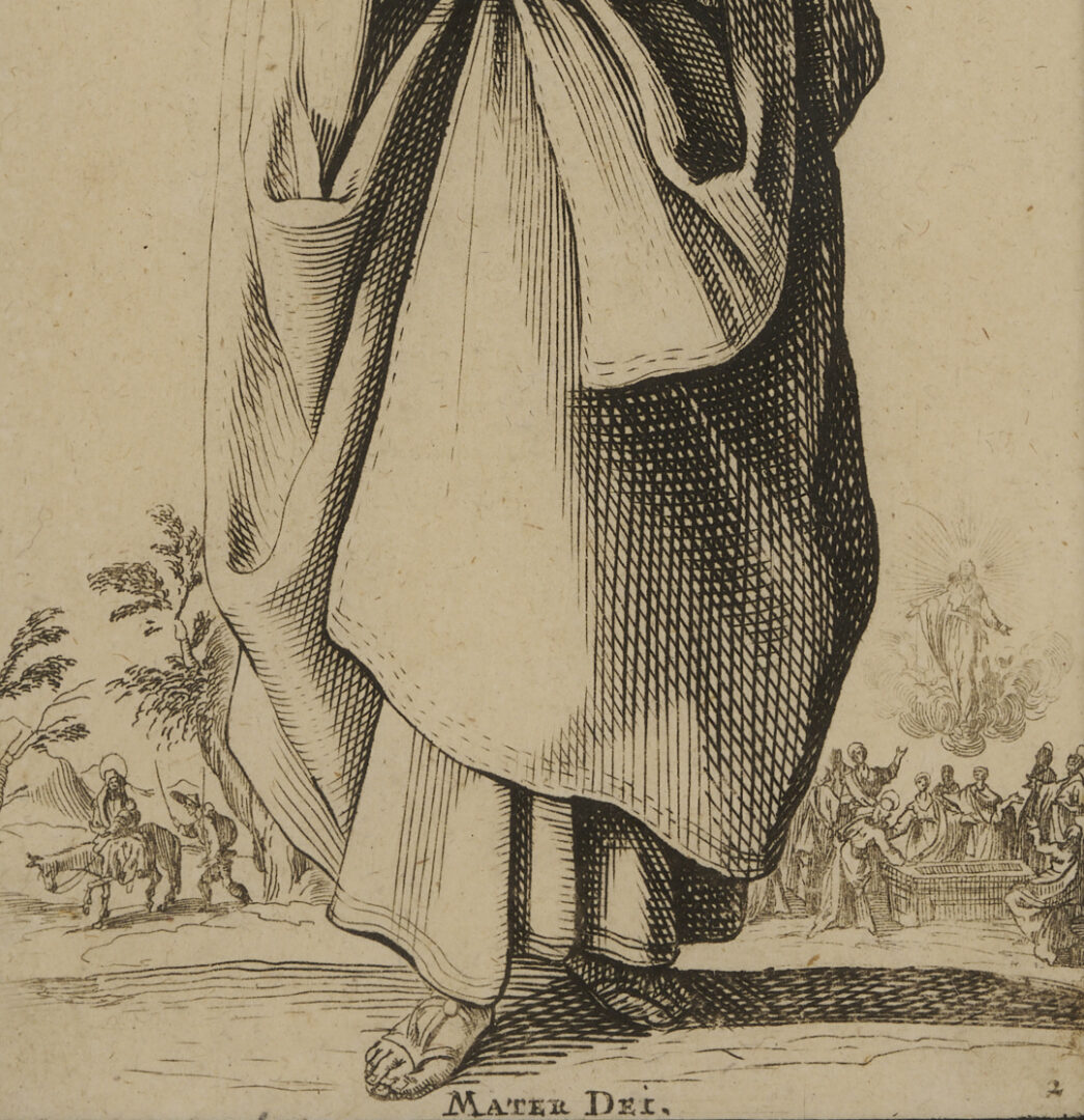 Lot 1122: 2 Etchings after Jacques Callot, Salvator Mundi and Mater Dei