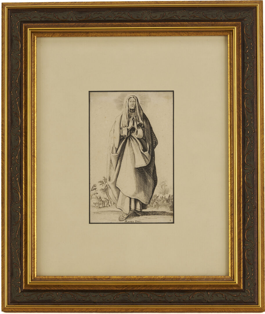 Lot 1122: 2 Etchings after Jacques Callot, Salvator Mundi and Mater Dei