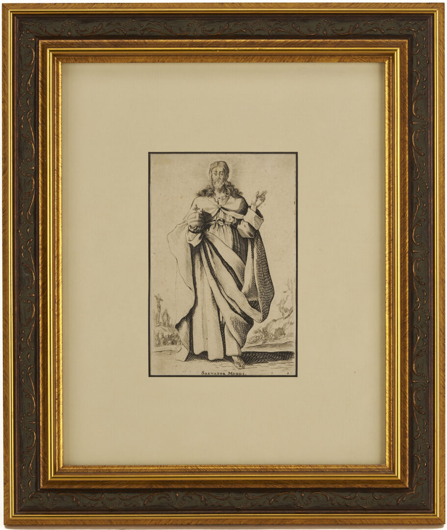 Lot 1122: 2 Etchings after Jacques Callot, Salvator Mundi and Mater Dei