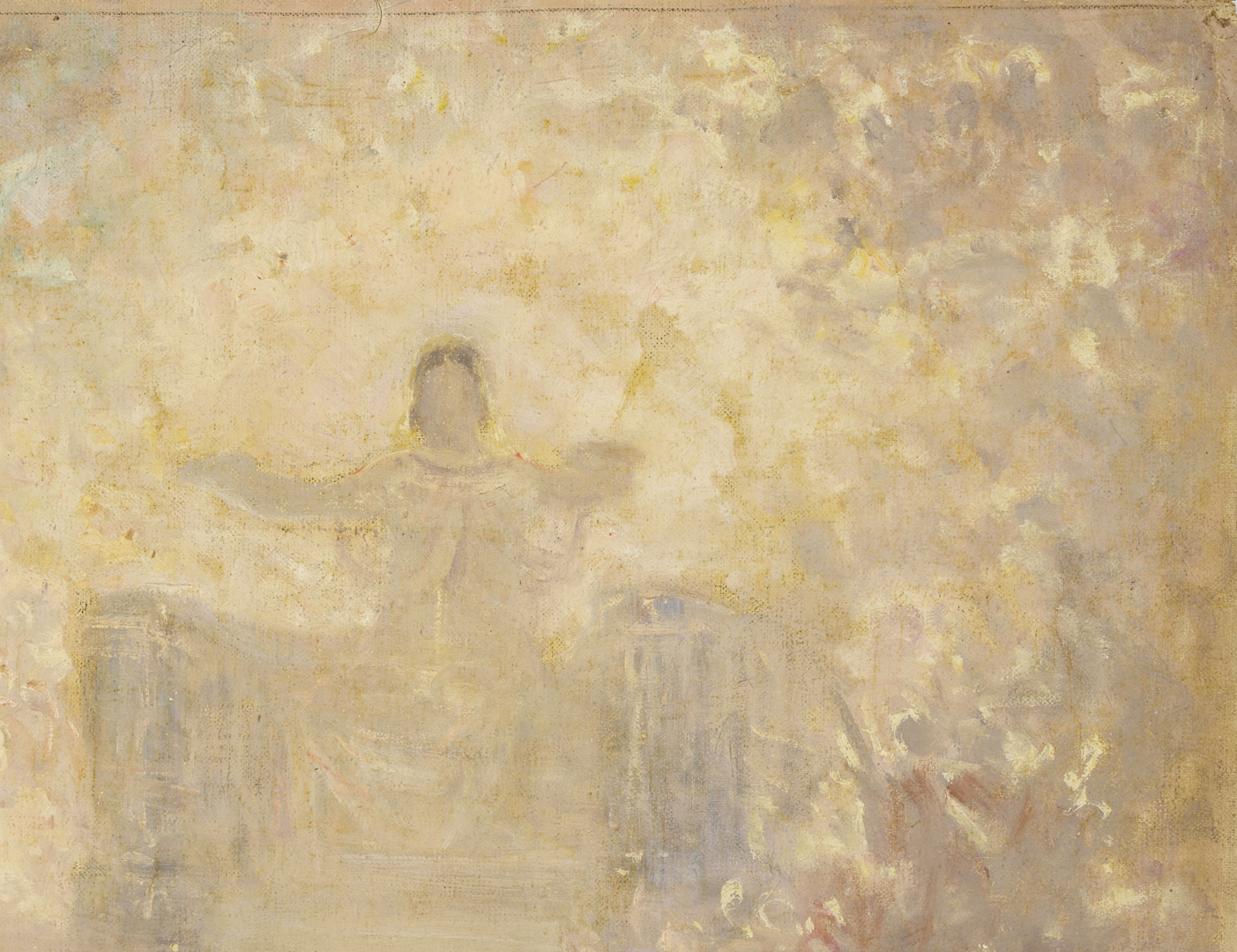 Lot 1123: 2 Carl Gutherz O/C Studies for Evening of the 6th Day Plus Sketch