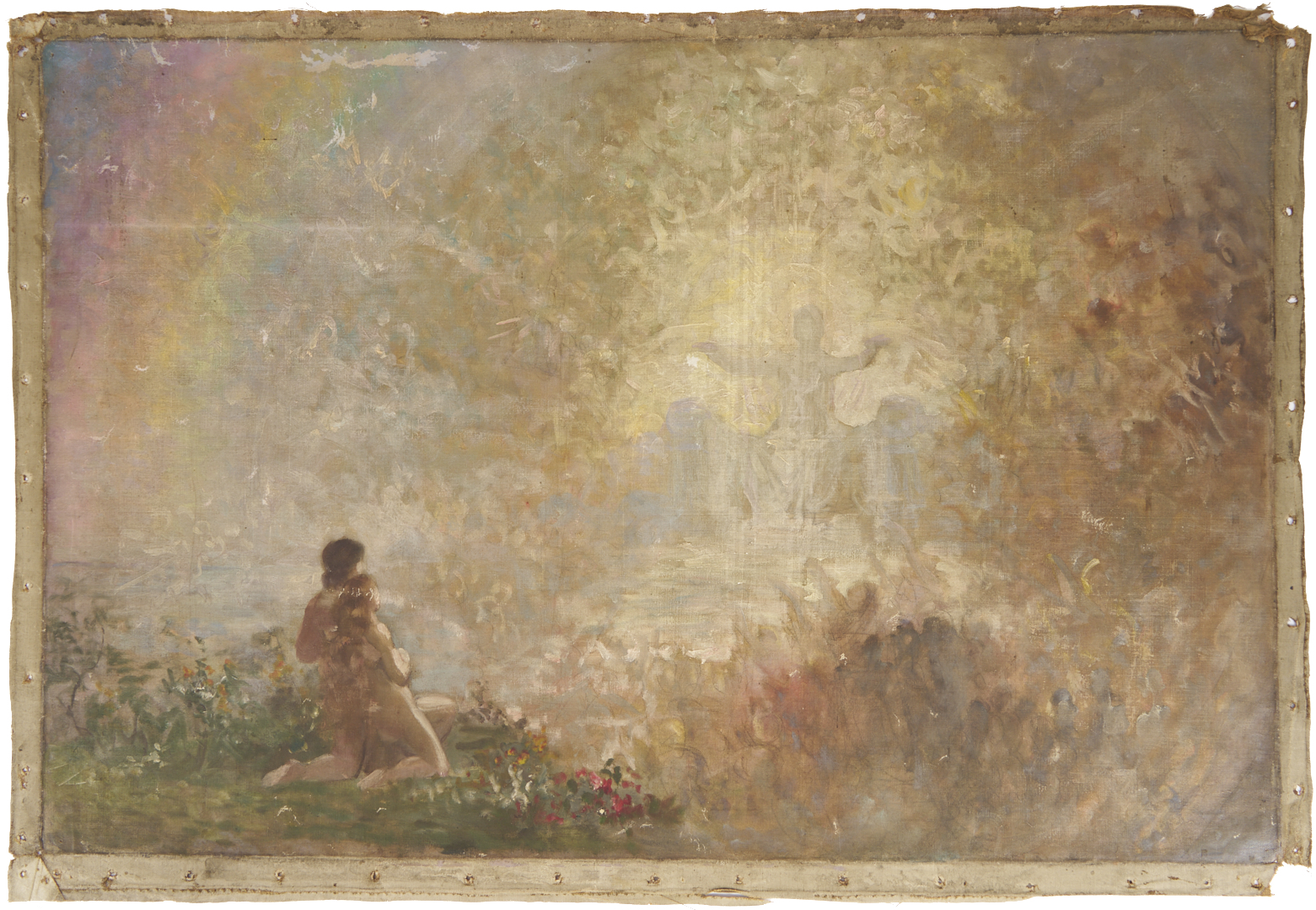 Lot 1123: 2 Carl Gutherz O/C Studies for Evening of the 6th Day Plus Sketch