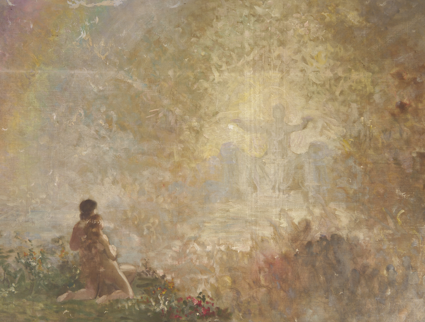 Lot 1123: 2 Carl Gutherz O/C Studies for Evening of the 6th Day Plus Sketch