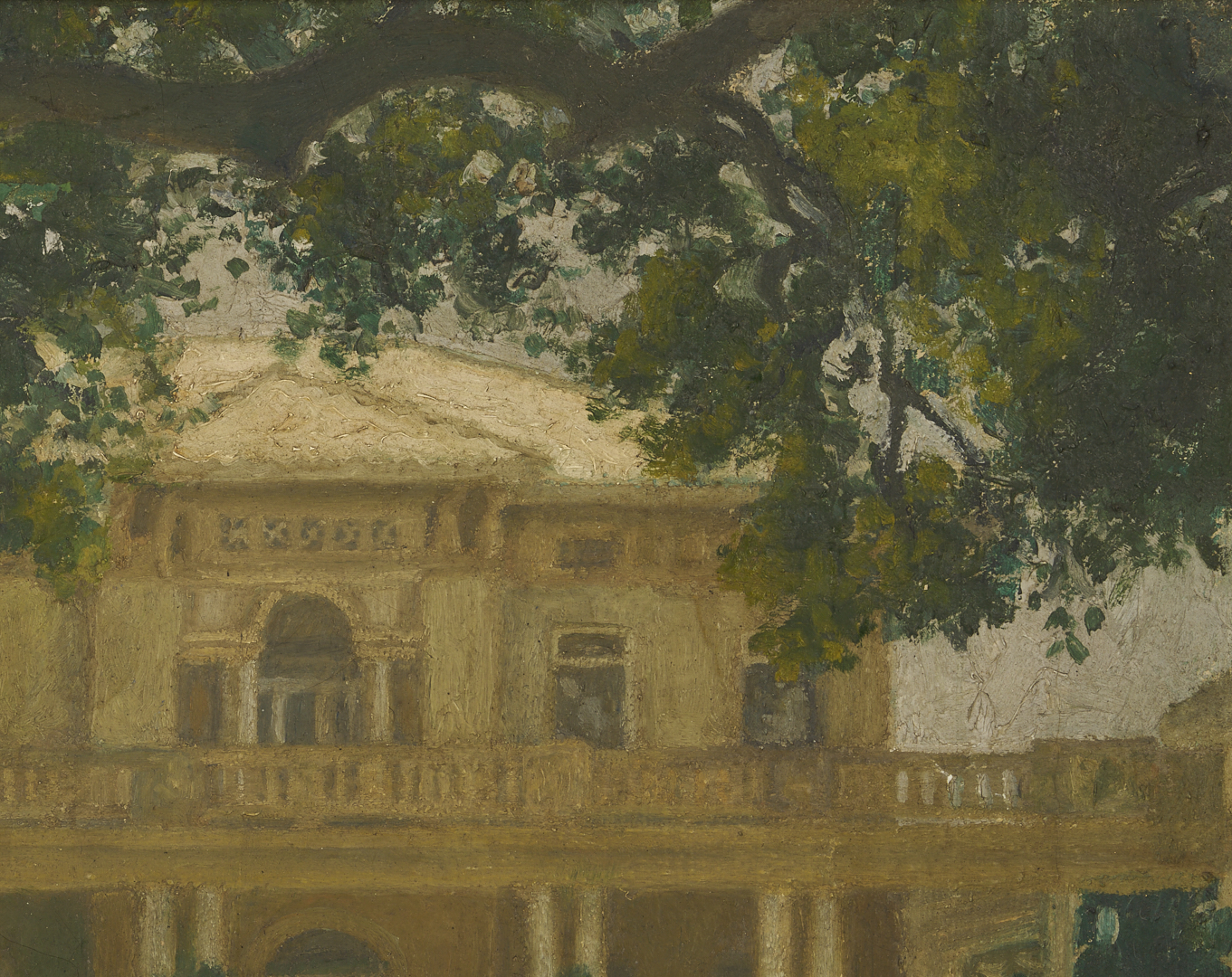 Lot 1124: 2 Southern Paintings: Jackson Barracks and Burgess-Maschmeyer Mansion