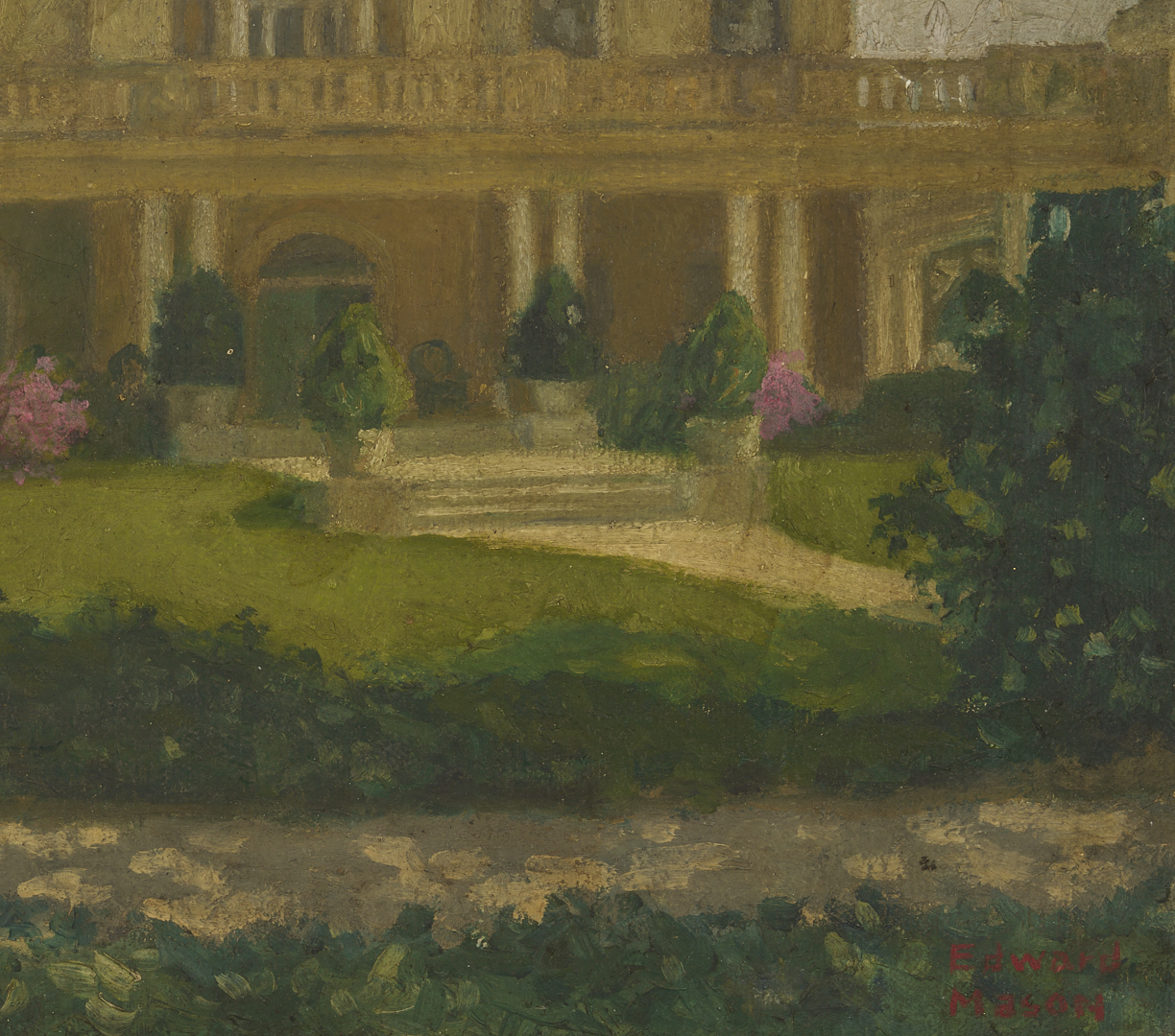 Lot 1124: 2 Southern Paintings: Jackson Barracks and Burgess-Maschmeyer Mansion