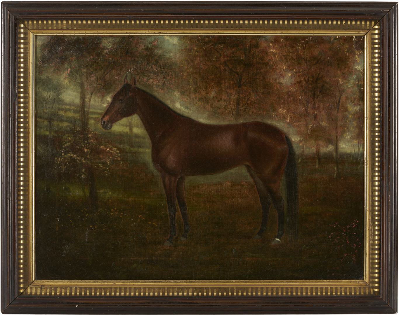 Lot 1125: 19th Century Folk Art O/C Portrait of a Horse, Likely Southern