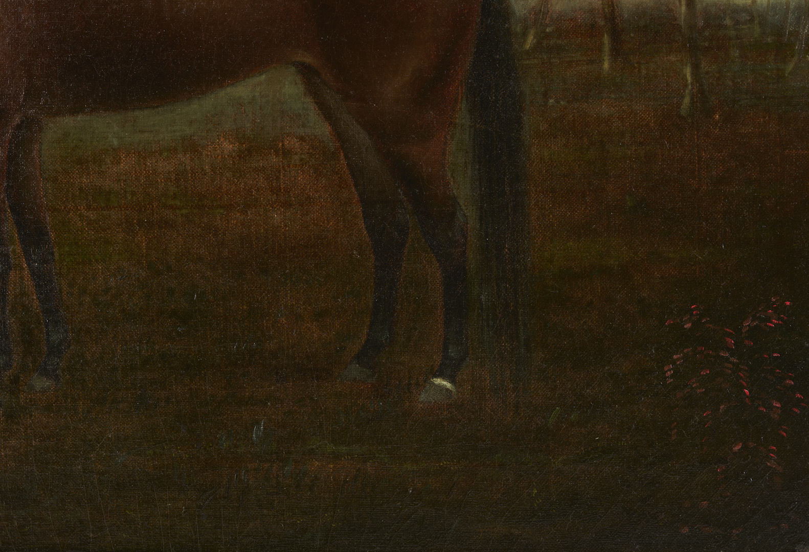 Lot 1125: 19th Century Folk Art O/C Portrait of a Horse, Likely Southern