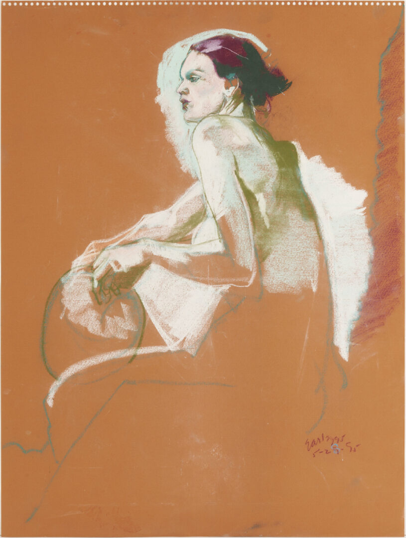 Lot 1126: Donald Earley Pastel Drawing, Seated Woman