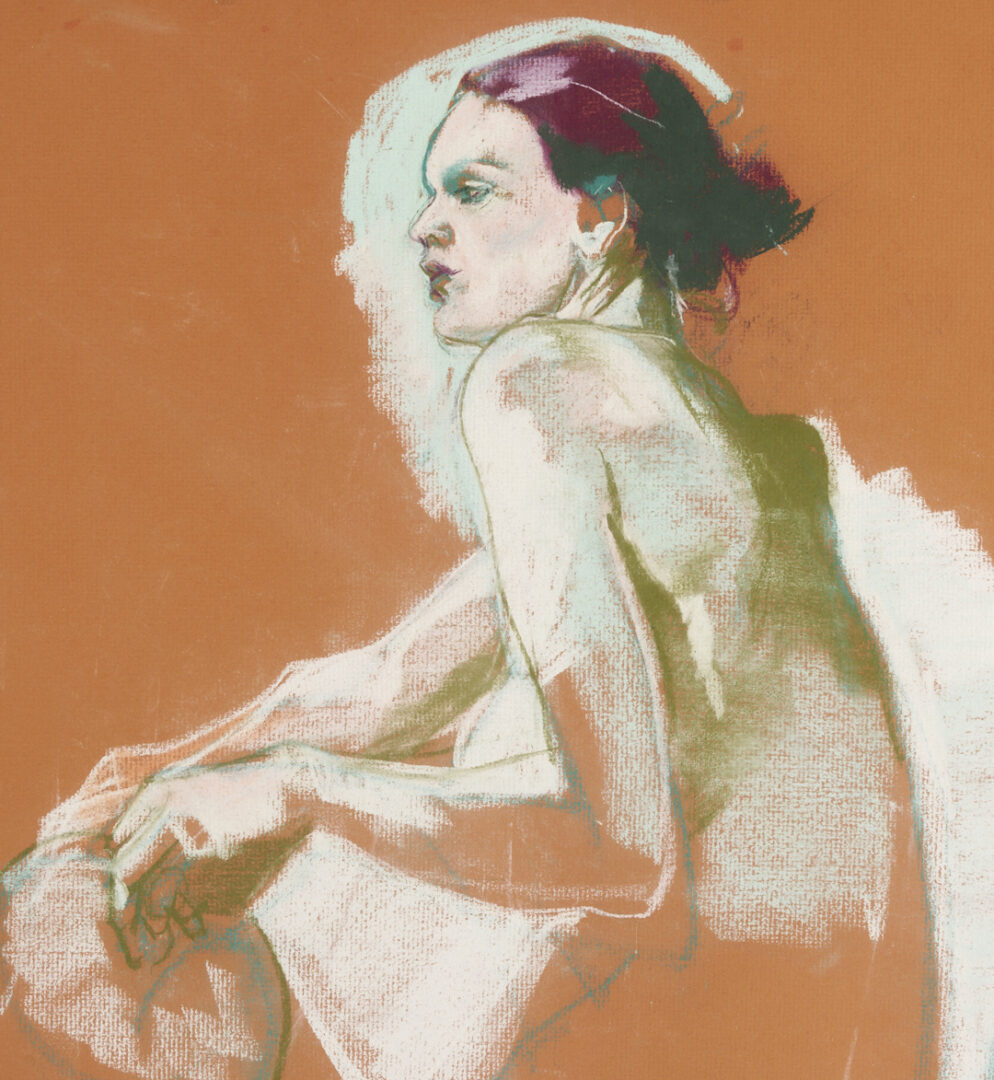 Lot 1126: Donald Earley Pastel Drawing, Seated Woman