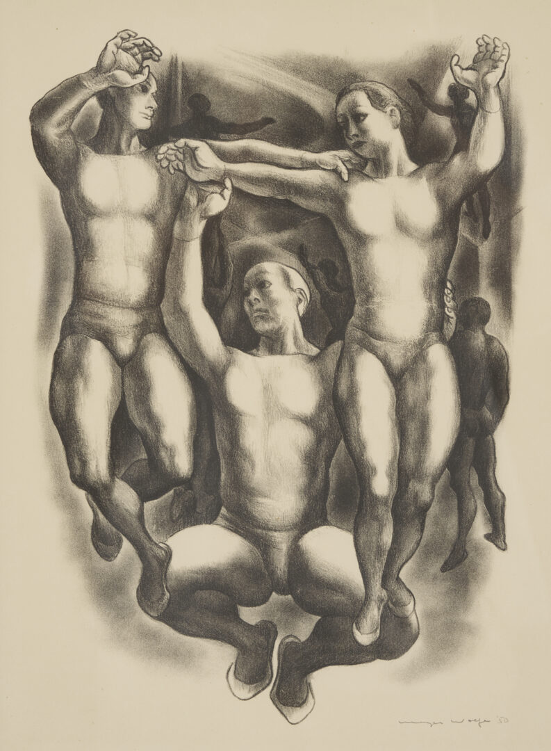 Lot 1128: 3 Meyer Wolfe Works on Paper Incl. Lithographs & Drawing, Acrobats