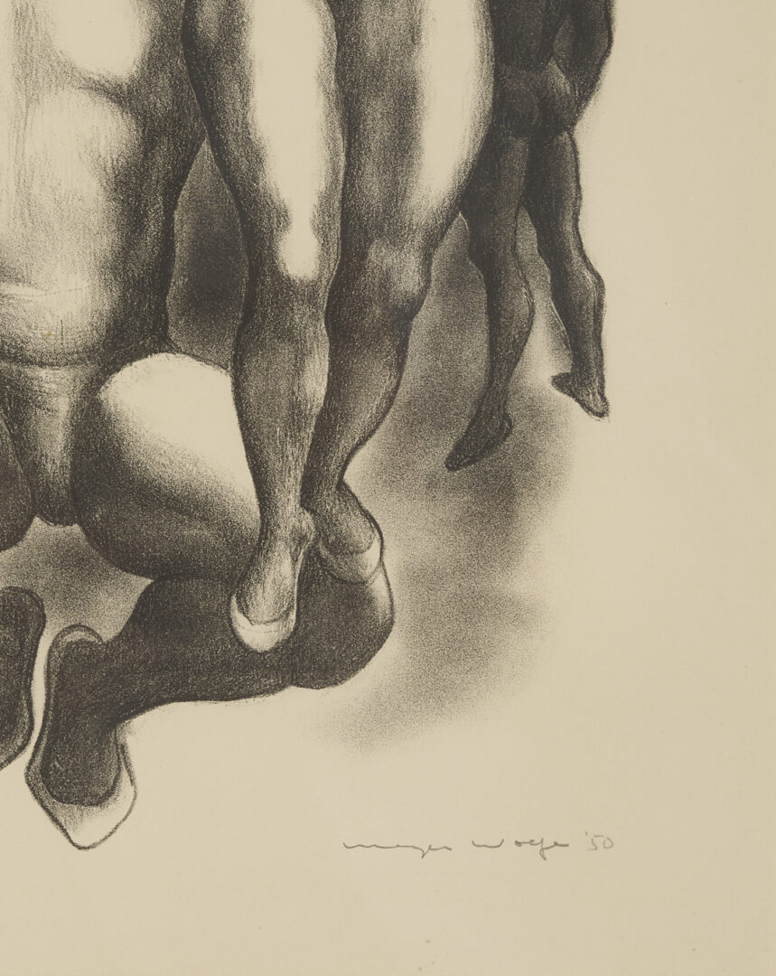 Lot 1128: 3 Meyer Wolfe Works on Paper Incl. Lithographs & Drawing, Acrobats
