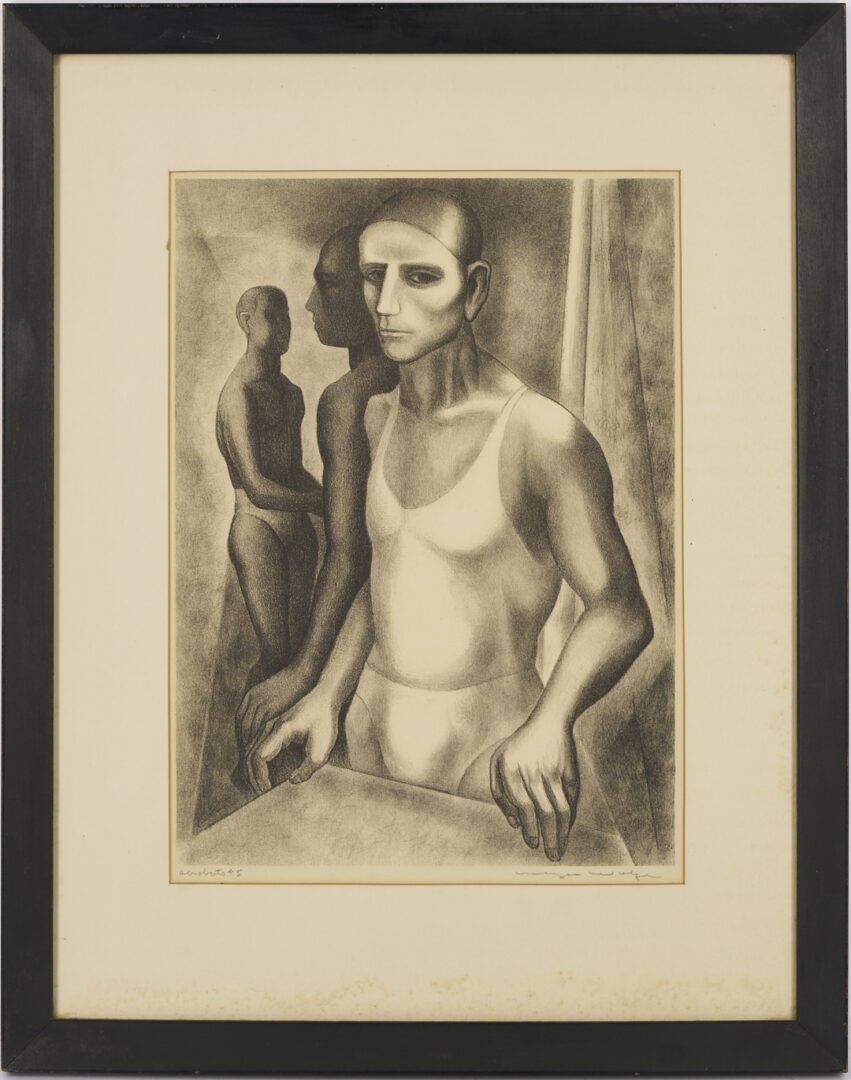 Lot 1128: 3 Meyer Wolfe Works on Paper Incl. Lithographs & Drawing, Acrobats