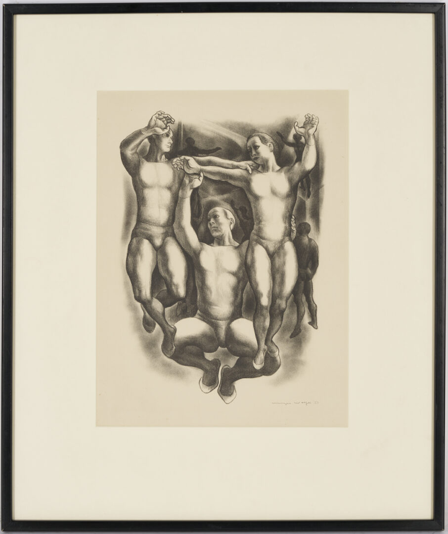 Lot 1128: 3 Meyer Wolfe Works on Paper Incl. Lithographs & Drawing, Acrobats