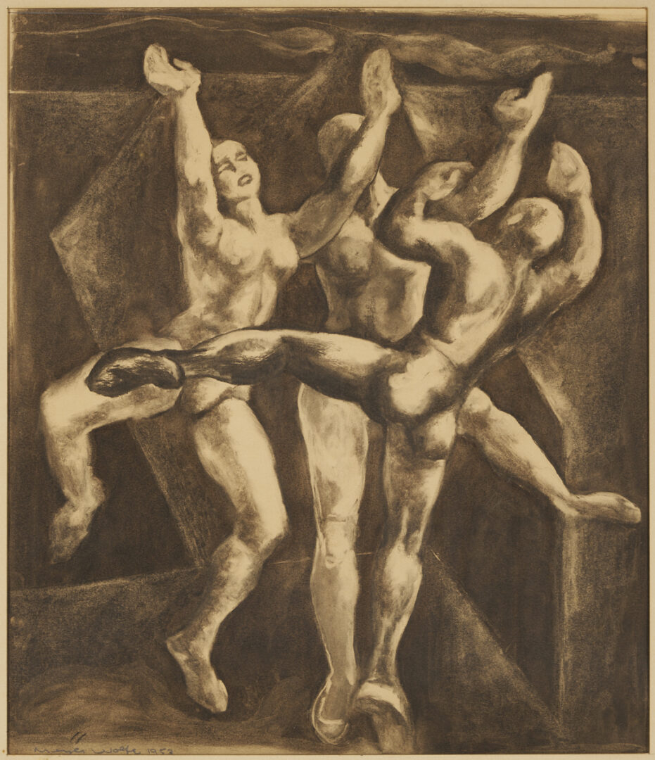 Lot 1128: 3 Meyer Wolfe Works on Paper Incl. Lithographs & Drawing, Acrobats