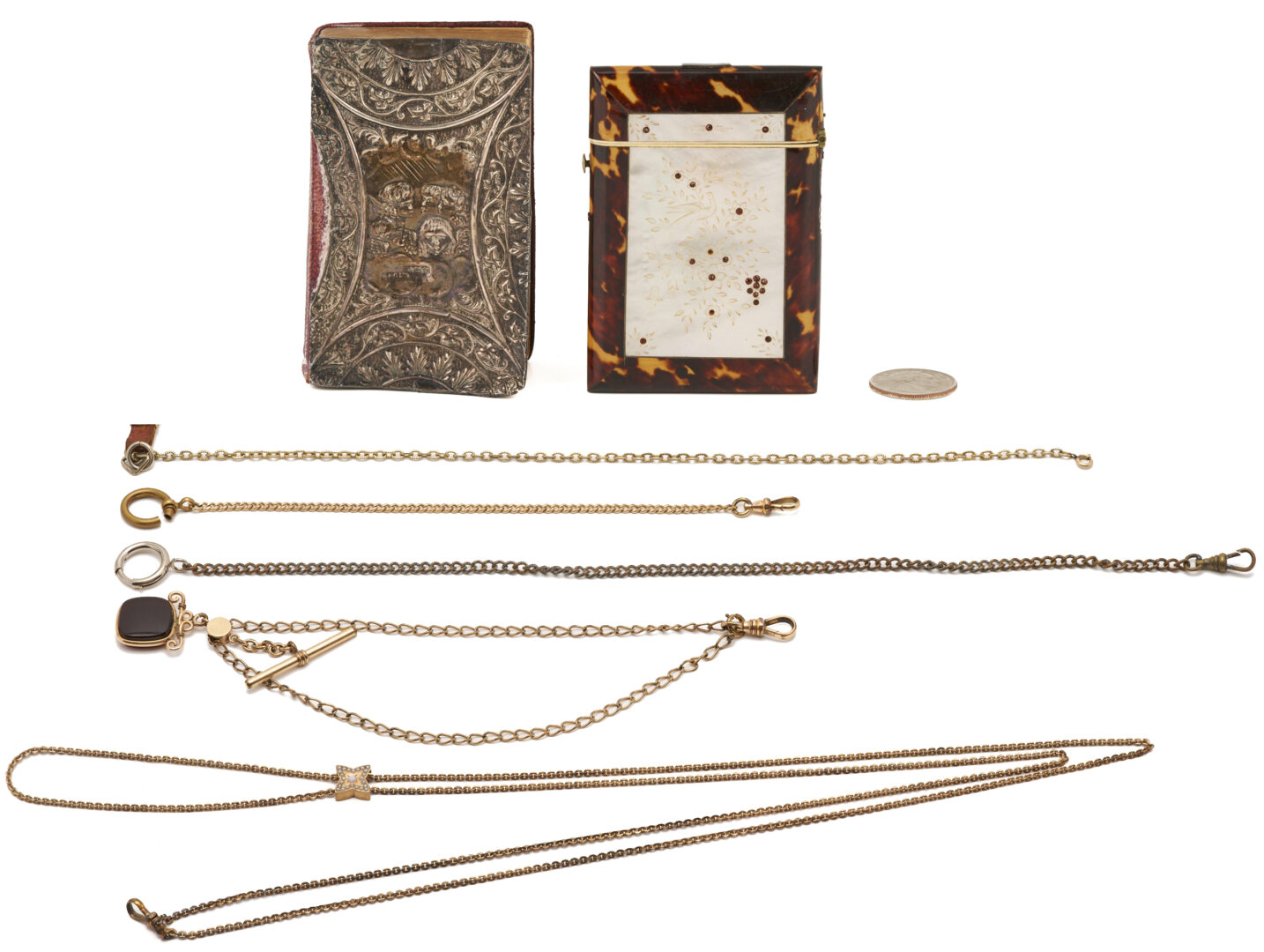 Lot 1129: Tortoise Shell Card Case &  Book of Common Prayer w/ Silver Cover