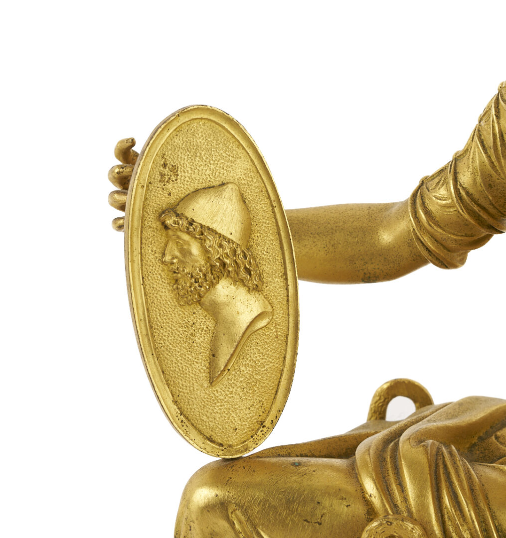 Lot 112: French Empire Gilt Bronze Figural Sculpture, Mother & Child