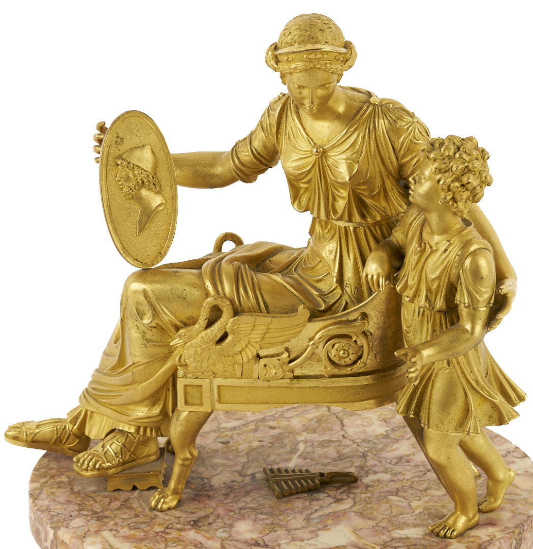 Lot 112: French Empire Gilt Bronze Figural Sculpture, Mother & Child