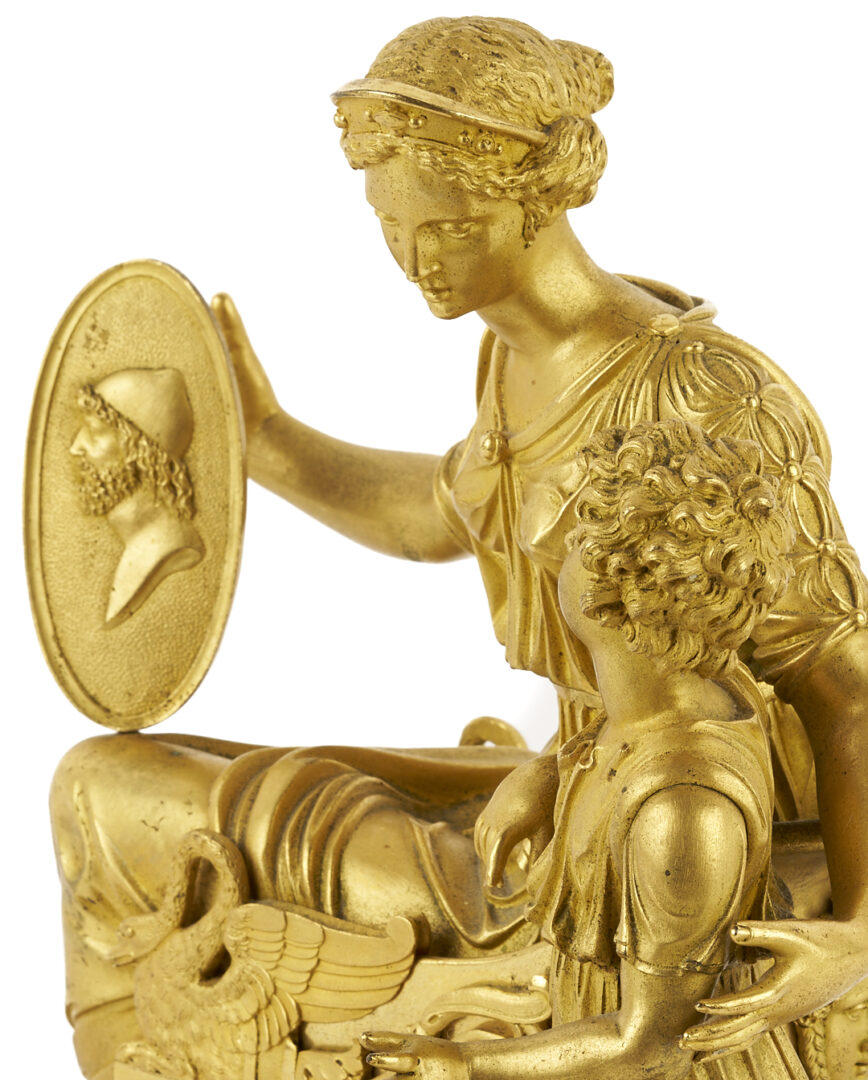 Lot 112: French Empire Gilt Bronze Figural Sculpture, Mother & Child