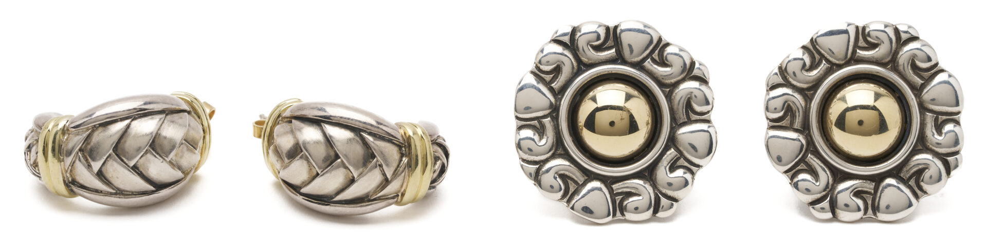 Lot 1131: Gold & .925 Silver John Hardy, James Avery, Scott Kay Earrings