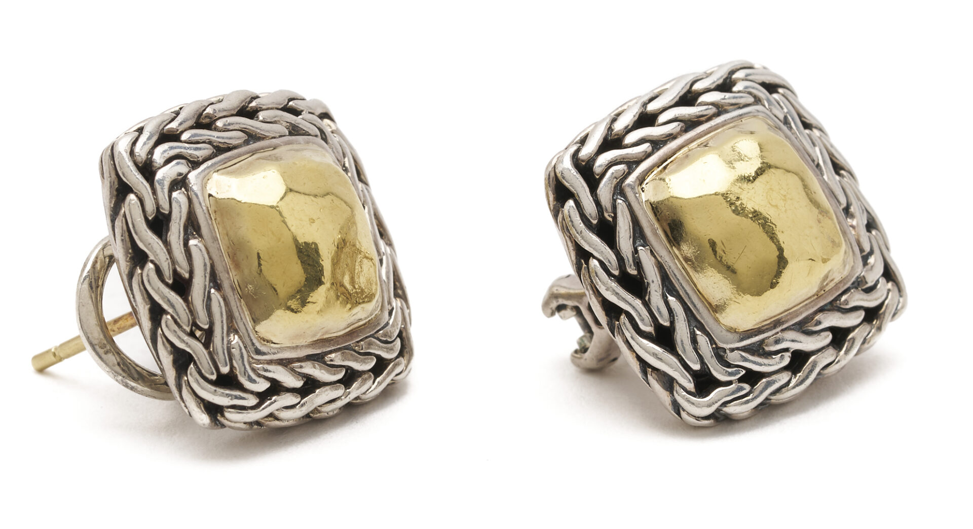 Lot 1131: Gold & .925 Silver John Hardy, James Avery, Scott Kay Earrings