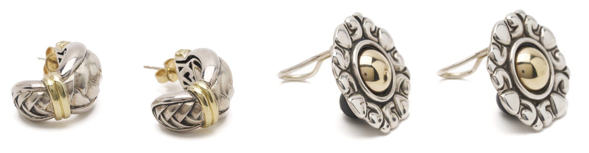 Lot 1131: Gold & .925 Silver John Hardy, James Avery, Scott Kay Earrings