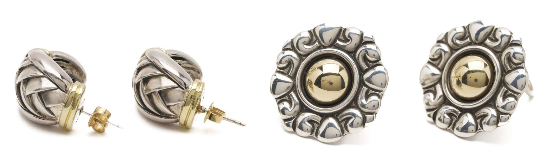 Lot 1131: Gold & .925 Silver John Hardy, James Avery, Scott Kay Earrings