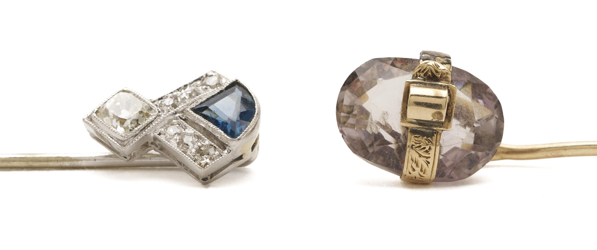 Lot 1141: 18K Gold Hieroglyphics Pendant & 3 Antique Jewelry Pieces