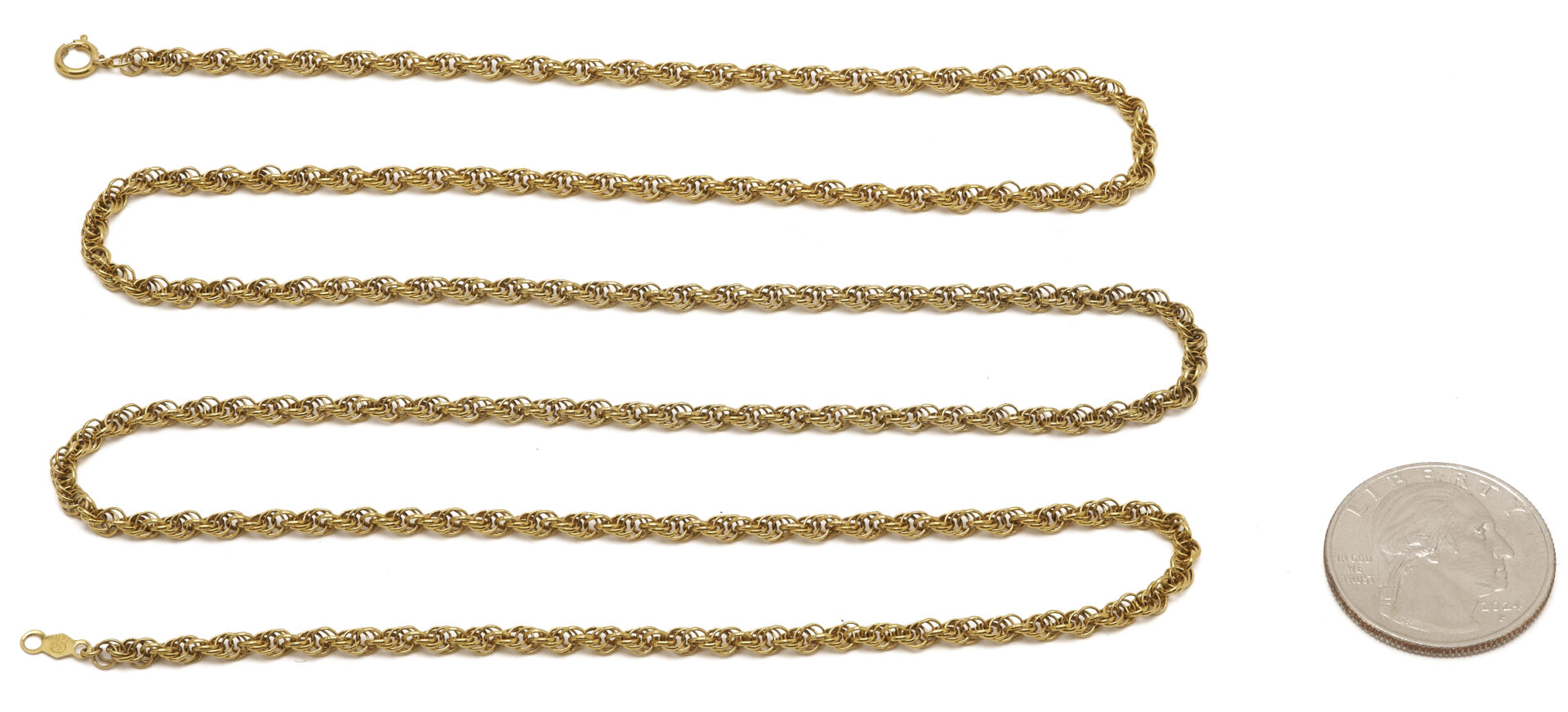 Lot 1142: 14K Gold Rope Chain
