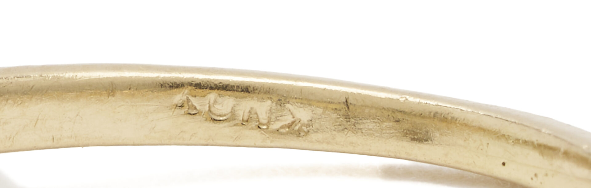 Lot 1144: 14K Yellow Gold Diamond & Sapphire Line Ring