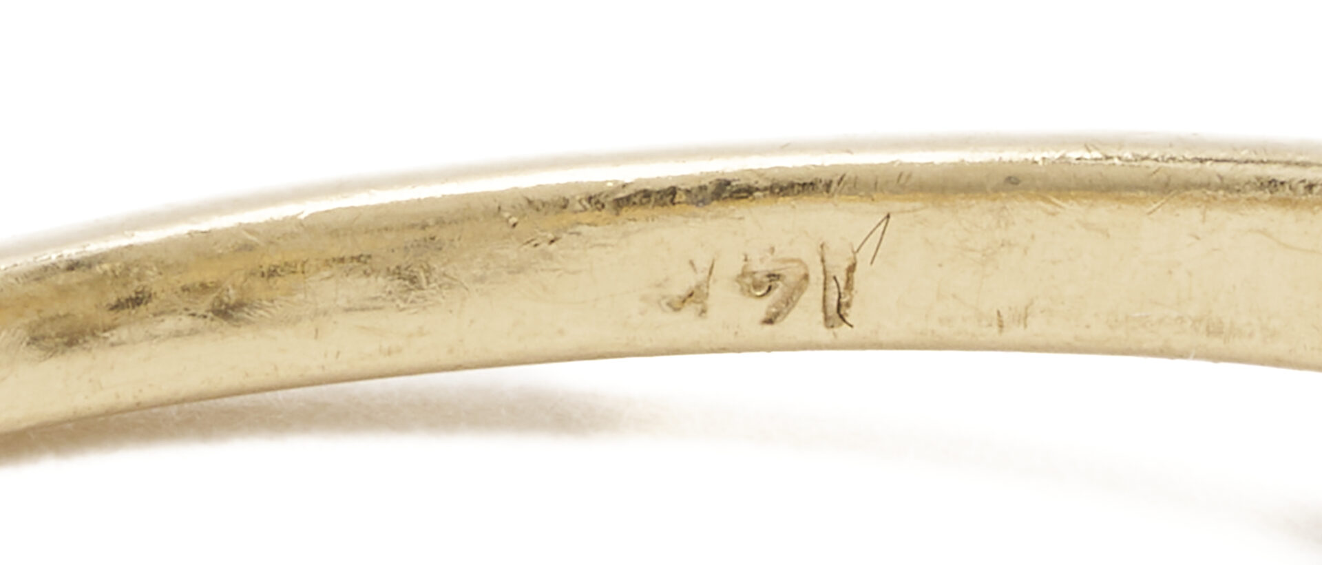 Lot 1144: 14K Yellow Gold Diamond & Sapphire Line Ring