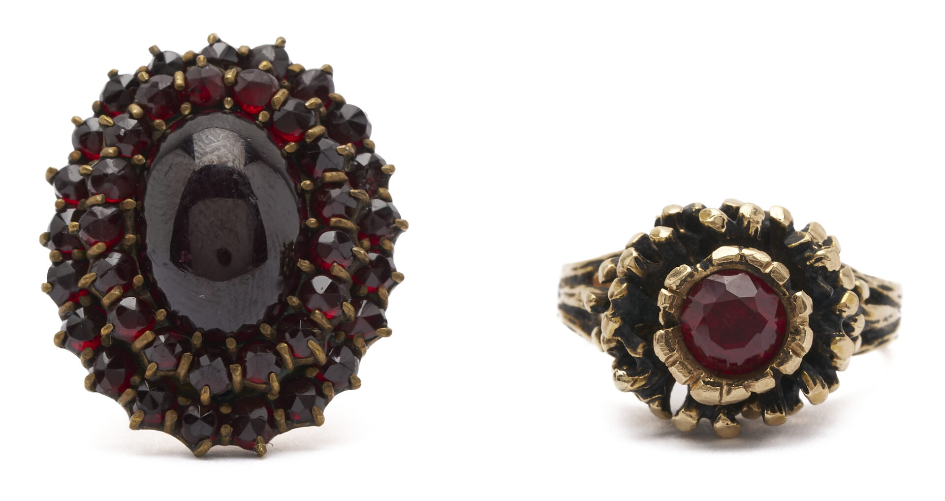 Lot 1145: 2 10K Gold & Gemstone Rings