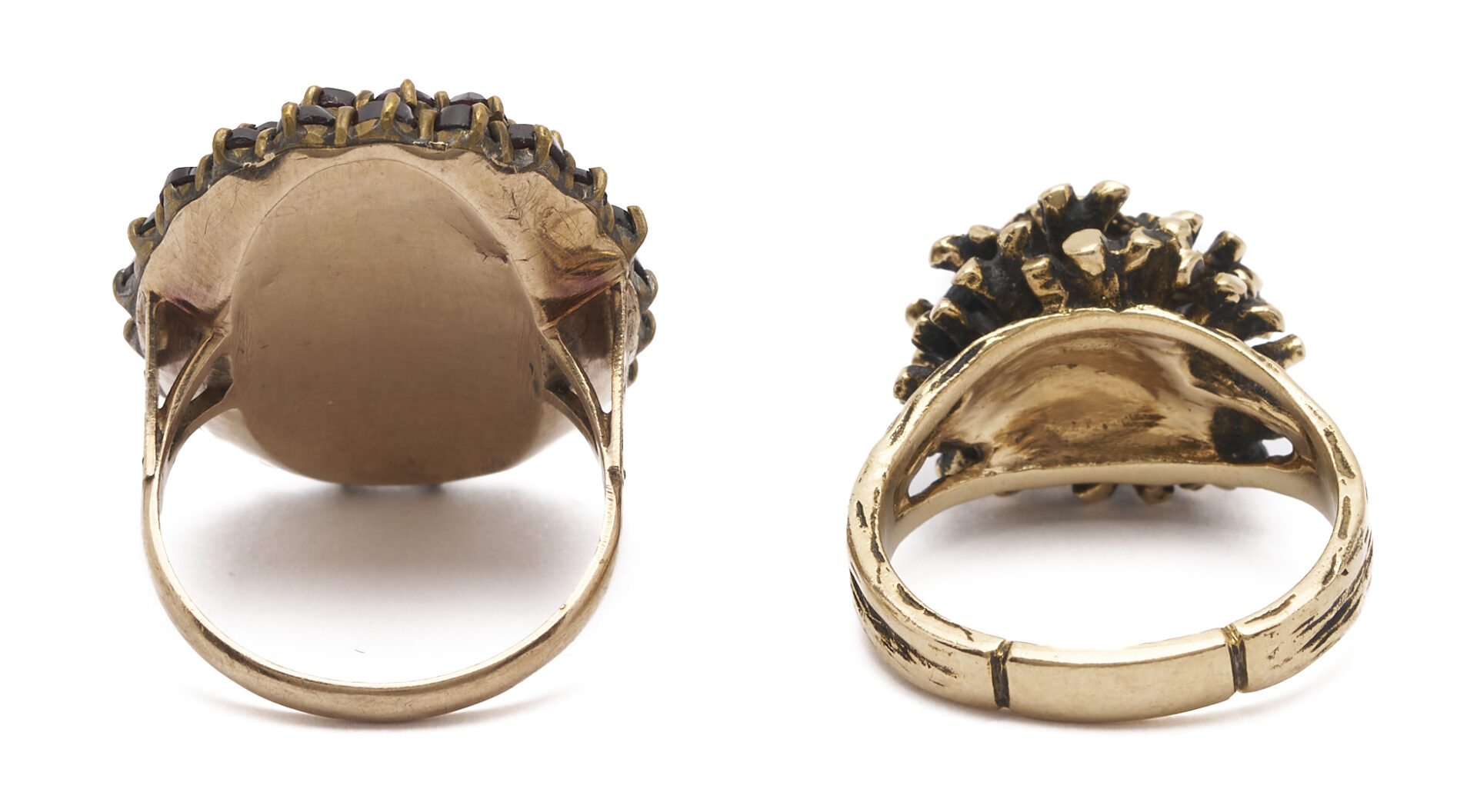 Lot 1145: 2 10K Gold & Gemstone Rings