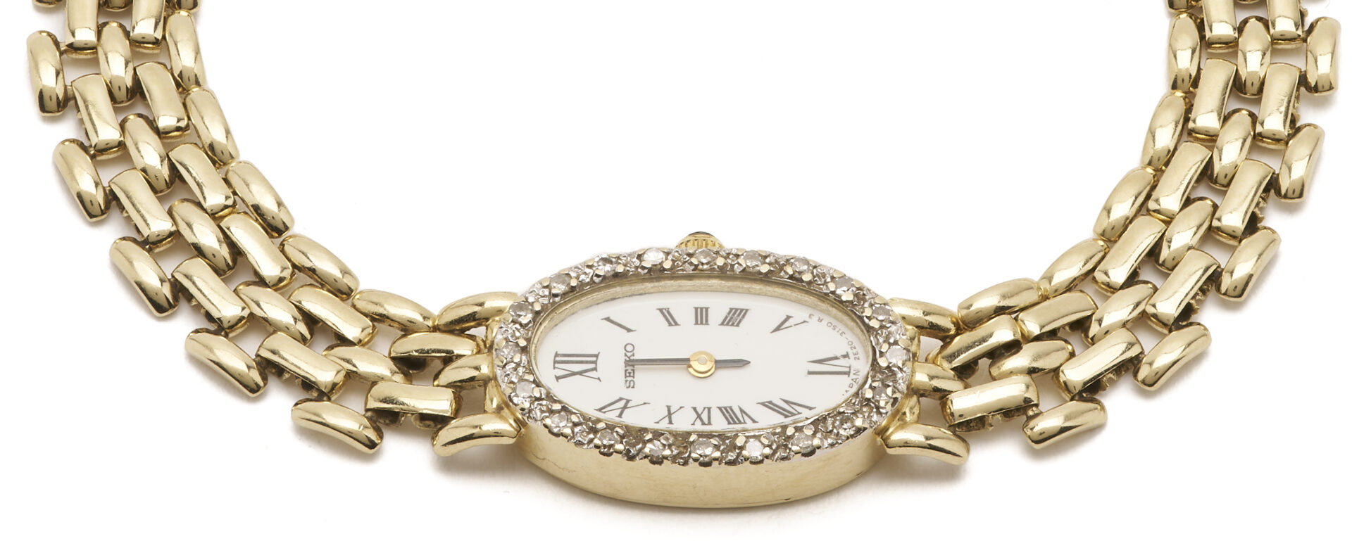 Lot 1147: 14K Gold & Diamond Seiko Wrist Watch