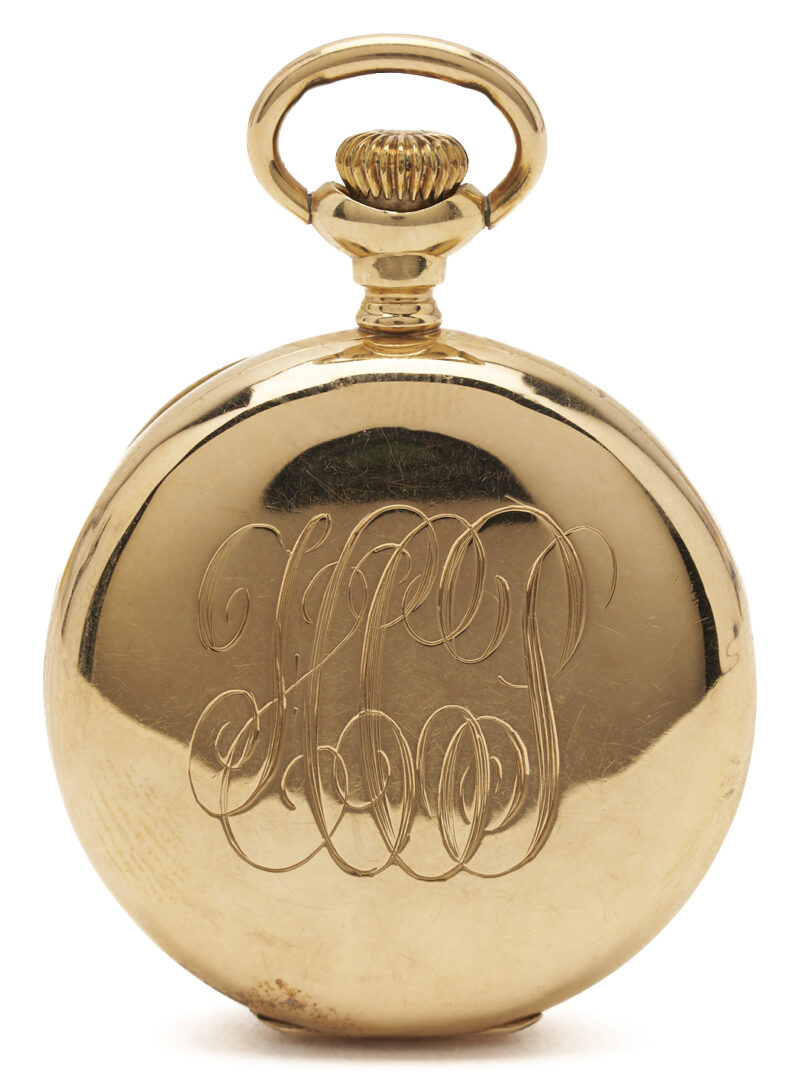 Lot 1148: 14K Waltham Seaside Pocket Watch
