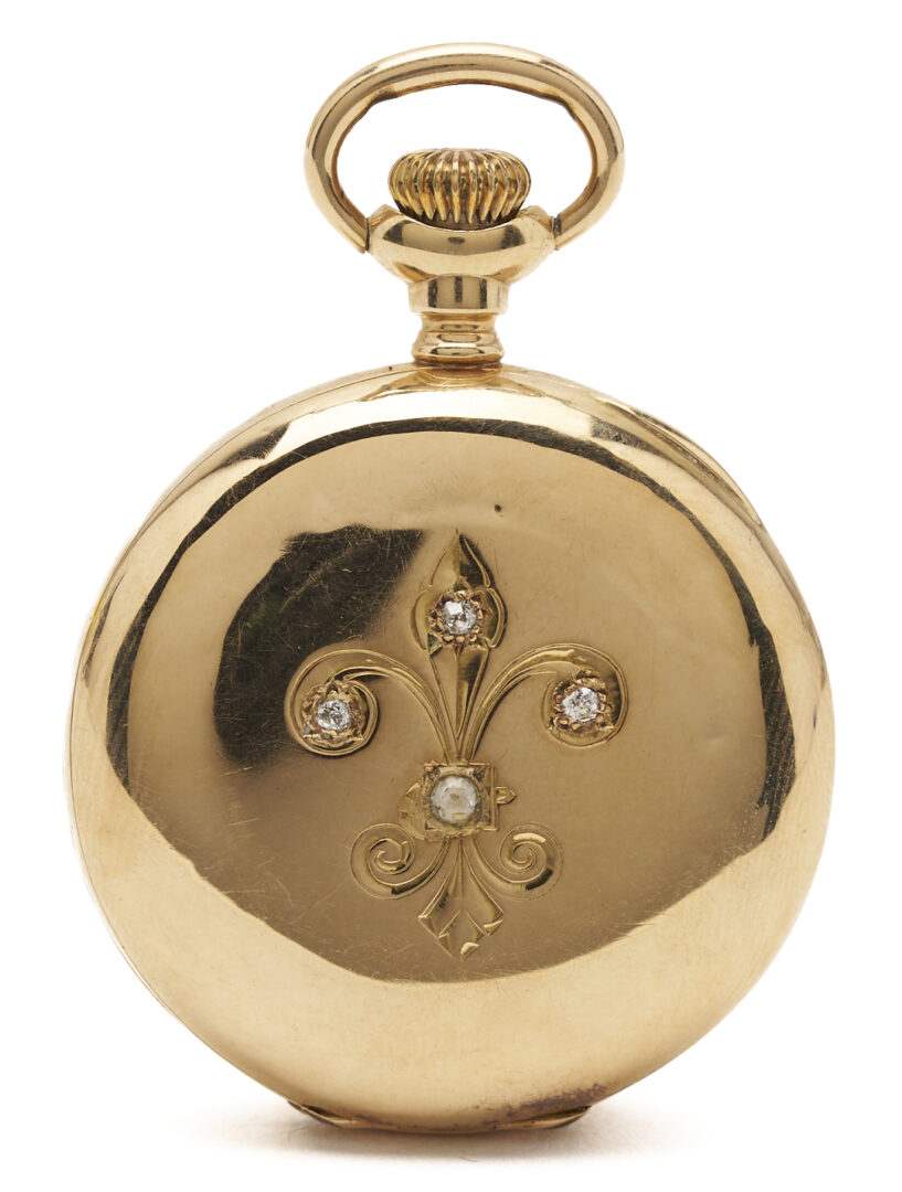 Lot 1148: 14K Waltham Seaside Pocket Watch