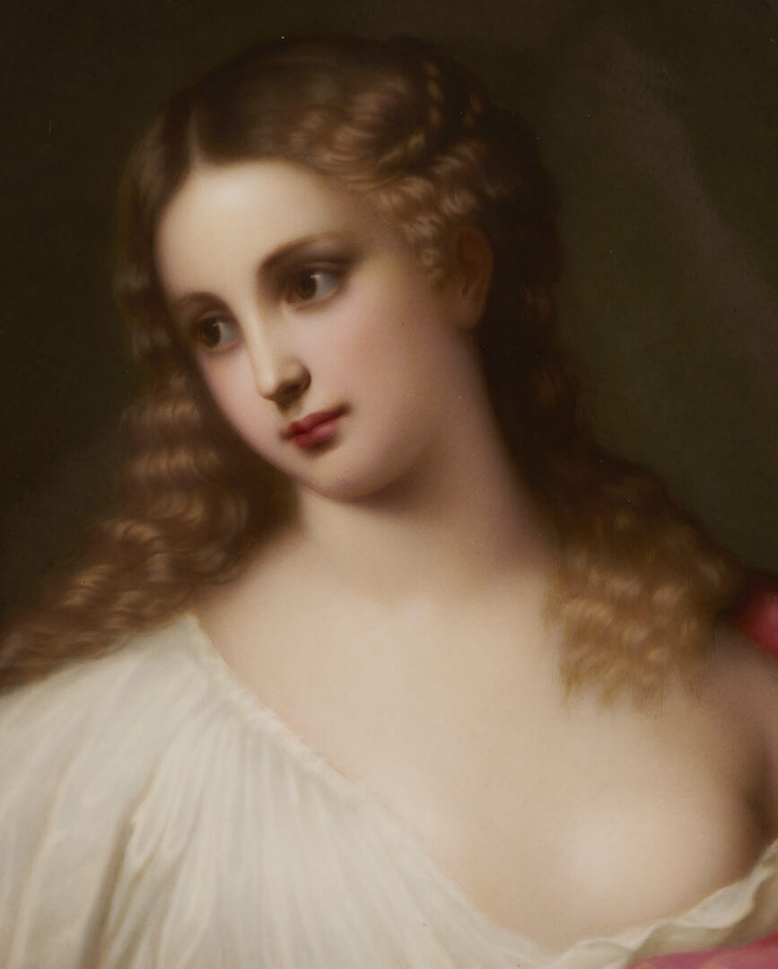 Lot 114: Large KPM Porcelain Plaque After Titian, Flora