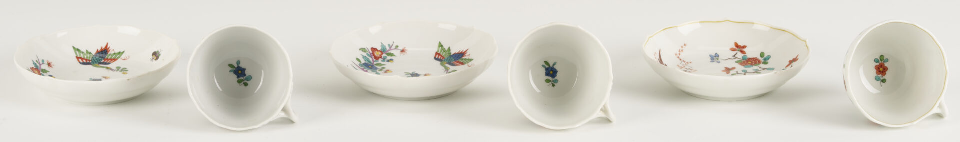 Lot 1153: 6 Meissen Demi Tea Cups & Saucers w/ Original Box