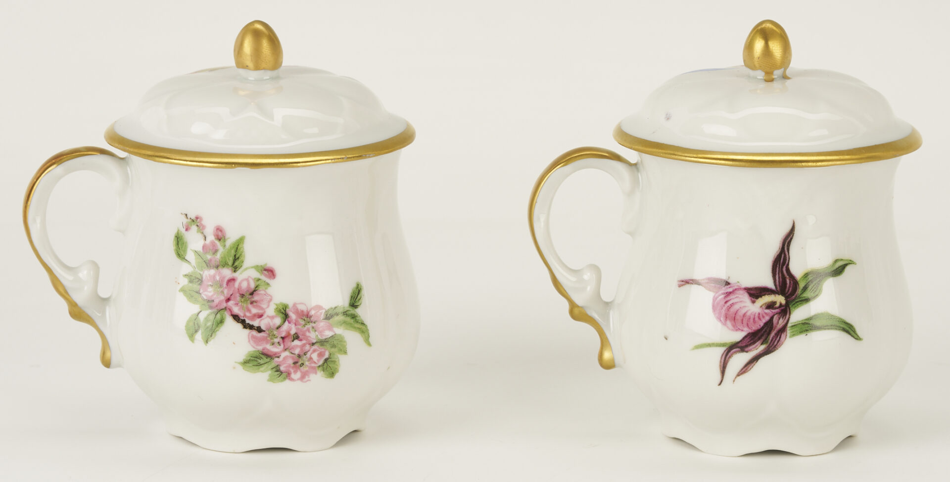 Lot 1154: 7 Assorted Porcelain Pots Du Creme, incl. Herend