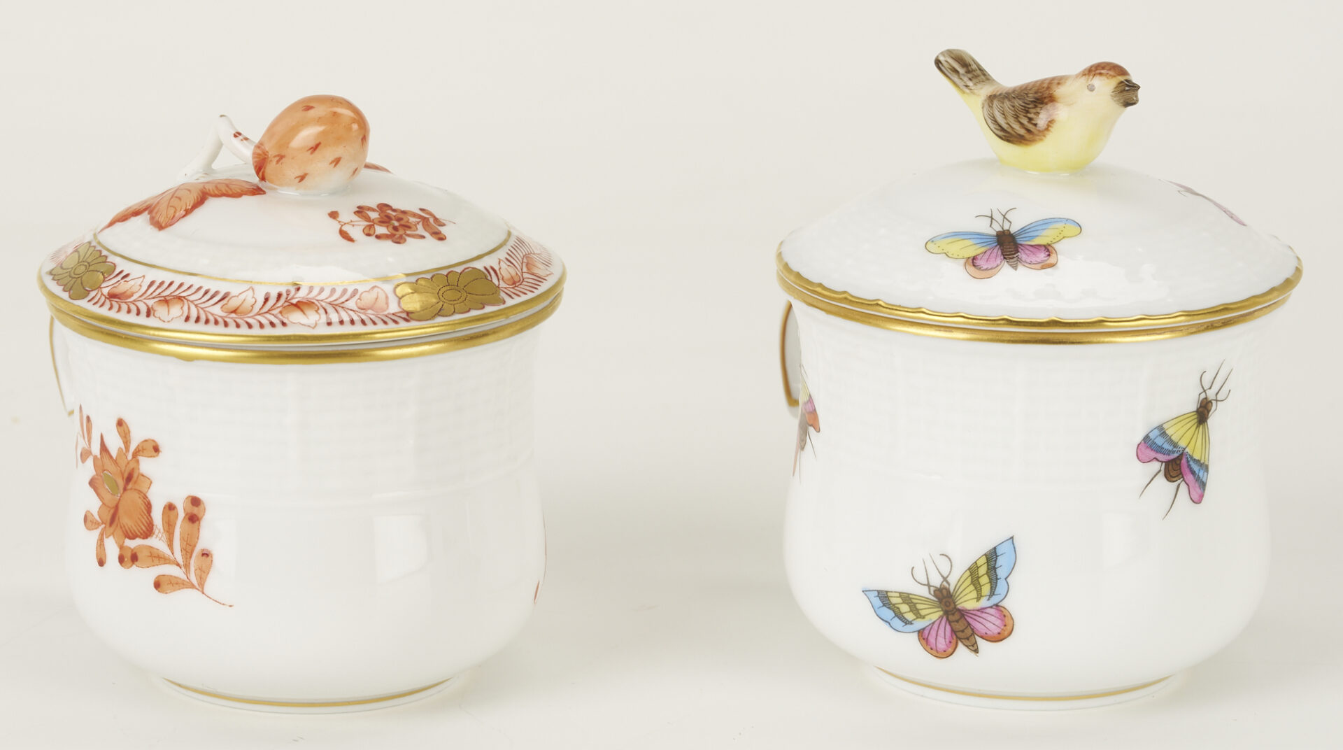 Lot 1154: 7 Assorted Porcelain Pots Du Creme, incl. Herend