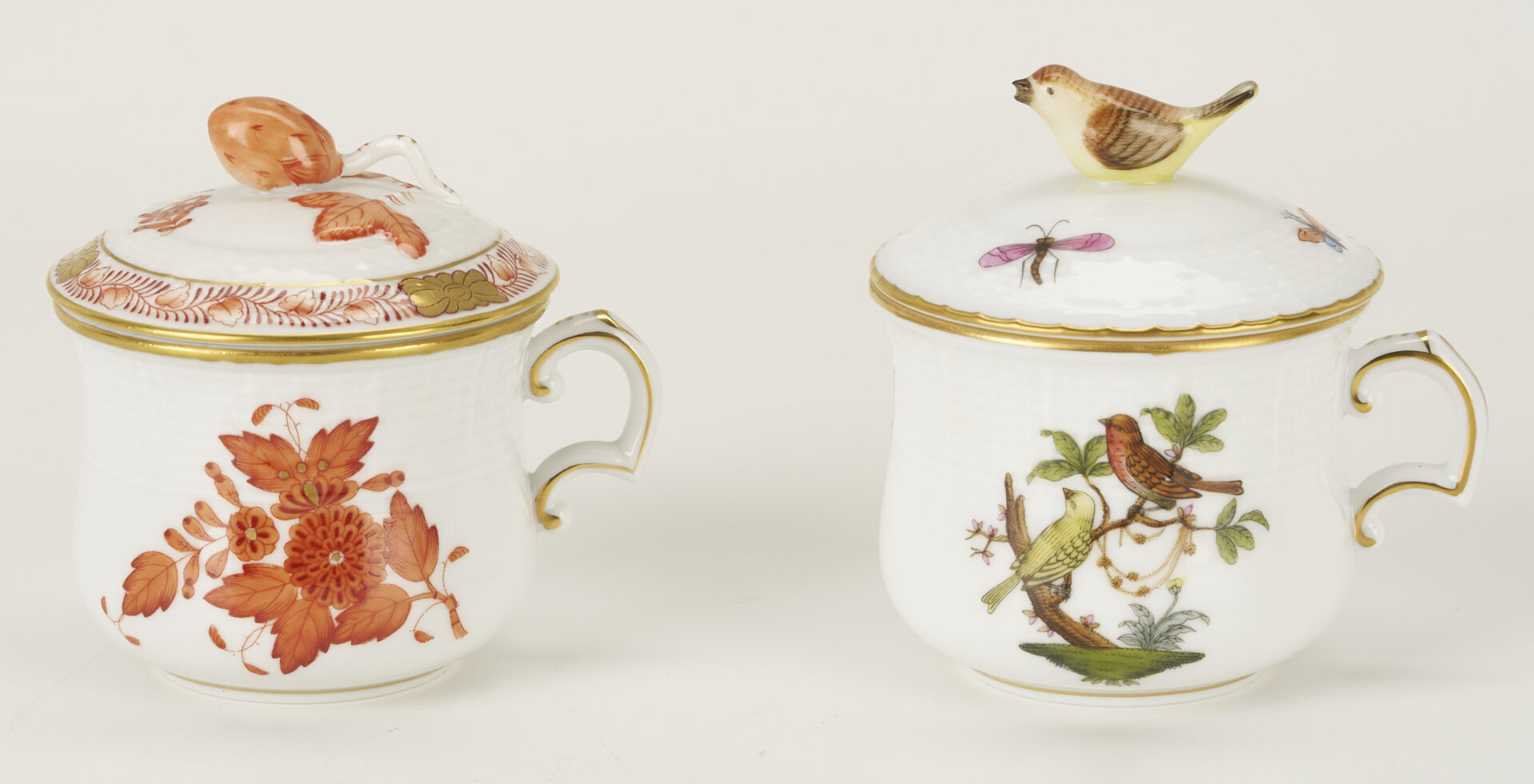 Lot 1154: 7 Assorted Porcelain Pots Du Creme, incl. Herend