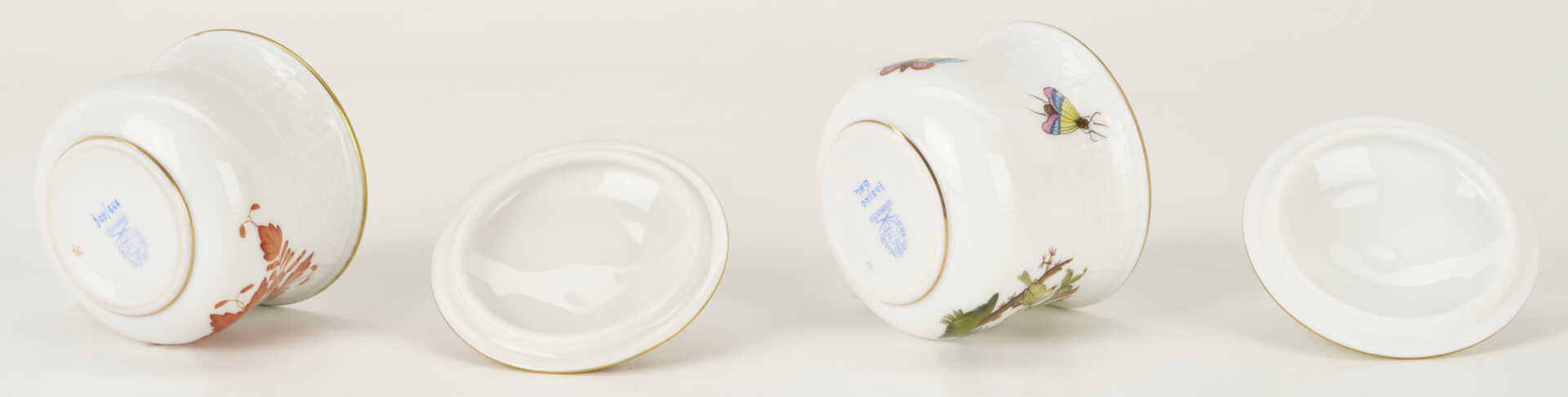 Lot 1154: 7 Assorted Porcelain Pots Du Creme, incl. Herend