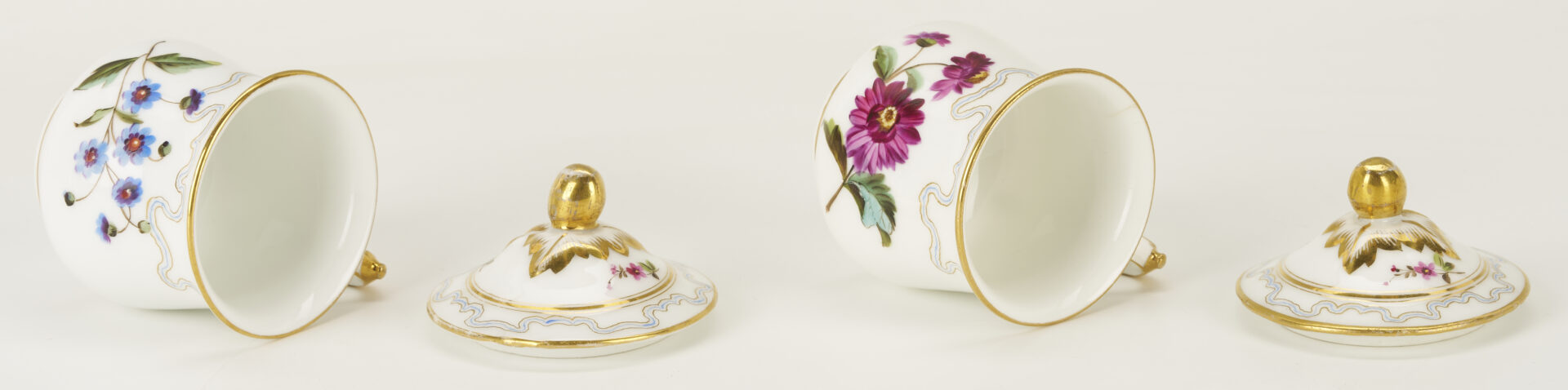 Lot 1154: 7 Assorted Porcelain Pots Du Creme, incl. Herend