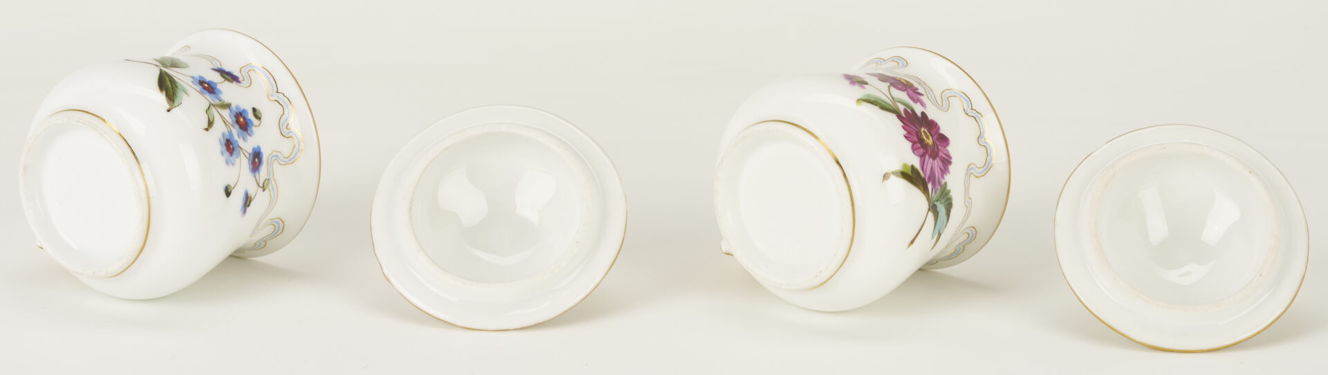 Lot 1154: 7 Assorted Porcelain Pots Du Creme, incl. Herend