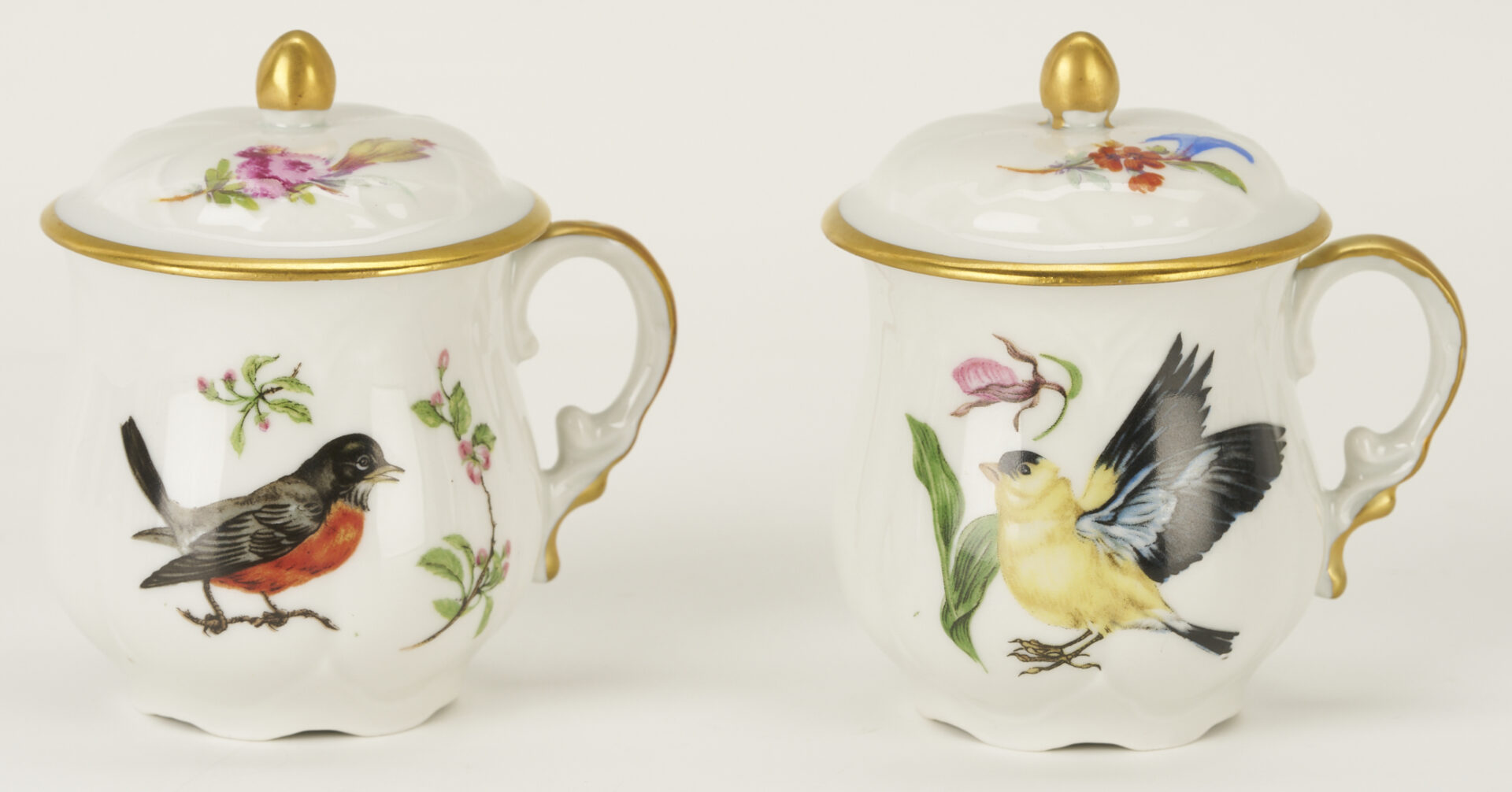 Lot 1154: 7 Assorted Porcelain Pots Du Creme, incl. Herend