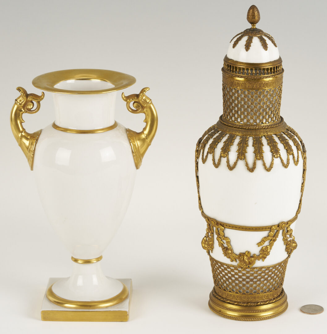 Lot 1156: Two Porcelain Urns, Gilt Bronze Mounted and Parcel Gilt
