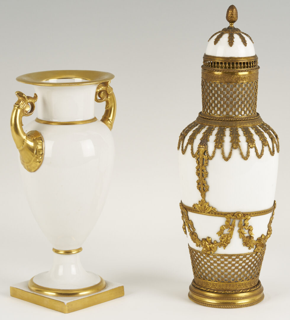 Lot 1156: Two Porcelain Urns, Gilt Bronze Mounted and Parcel Gilt