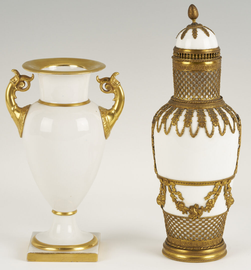 Lot 1156: Two Porcelain Urns, Gilt Bronze Mounted and Parcel Gilt