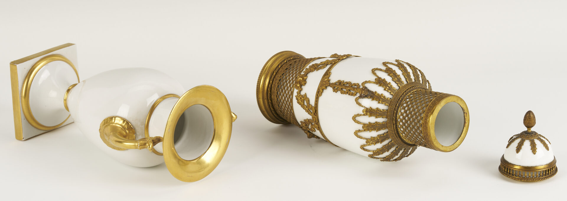 Lot 1156: Two Porcelain Urns, Gilt Bronze Mounted and Parcel Gilt