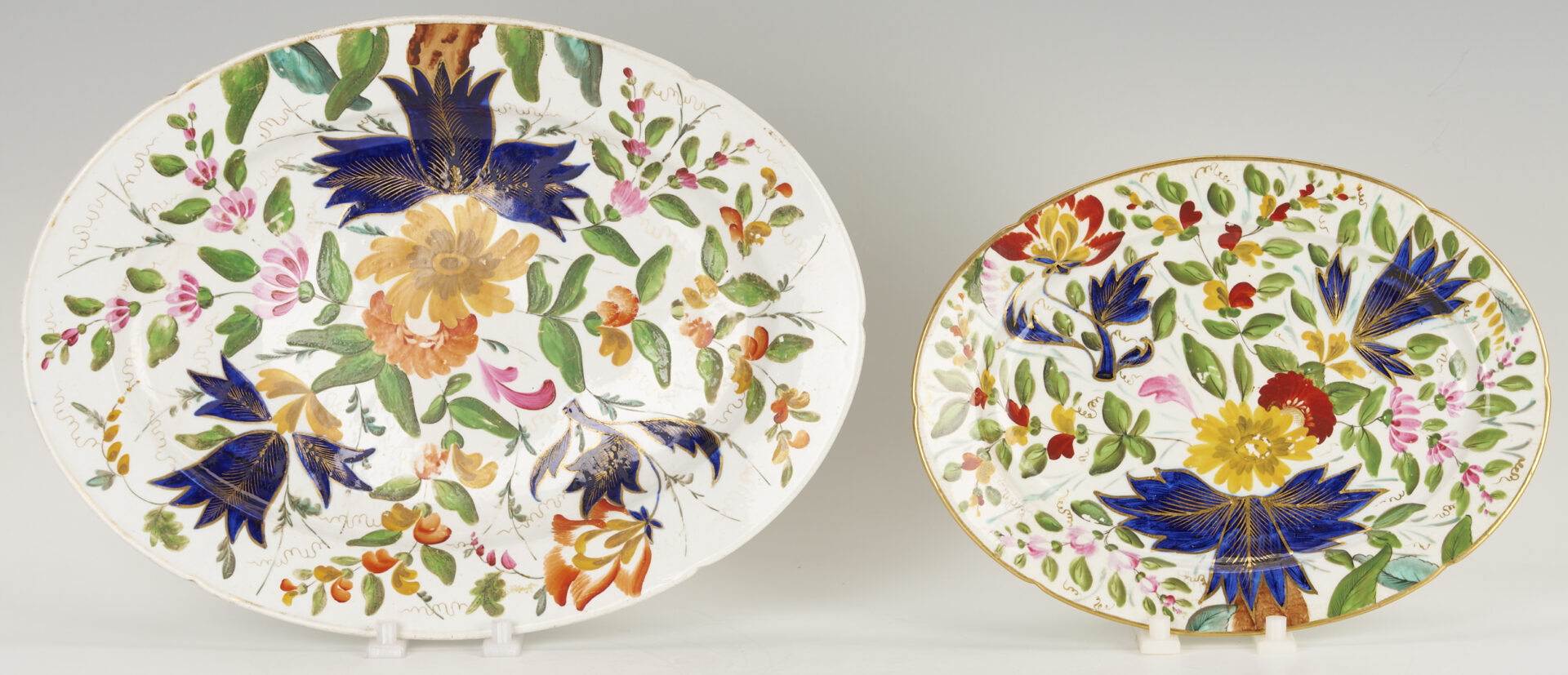 Lot 1157: 5 19th C. English Porcelain Items: Spode and Coalport